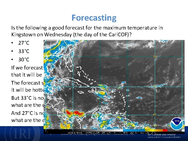 Forecasting Is the following a good forecast for the maximum temperature in Kingstown on