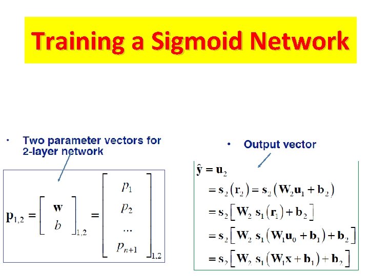 Training a Sigmoid Network Training a Sigmoid Network