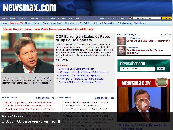 News. Max. com 20, 000 page views per month 