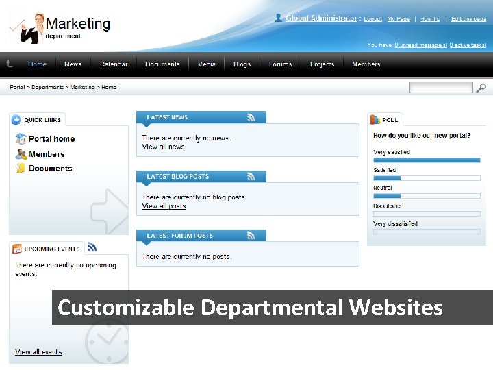 Customizable Departmental Websites 