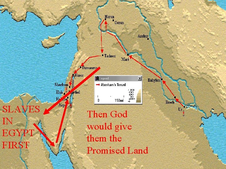 SLAVES IN EGYPT FIRST Then God would give them the Promised Land 
