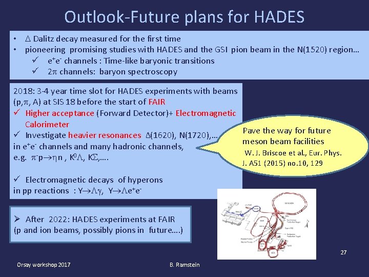 Outlook-Future plans for HADES • Dalitz decay measured for the first time • pioneering