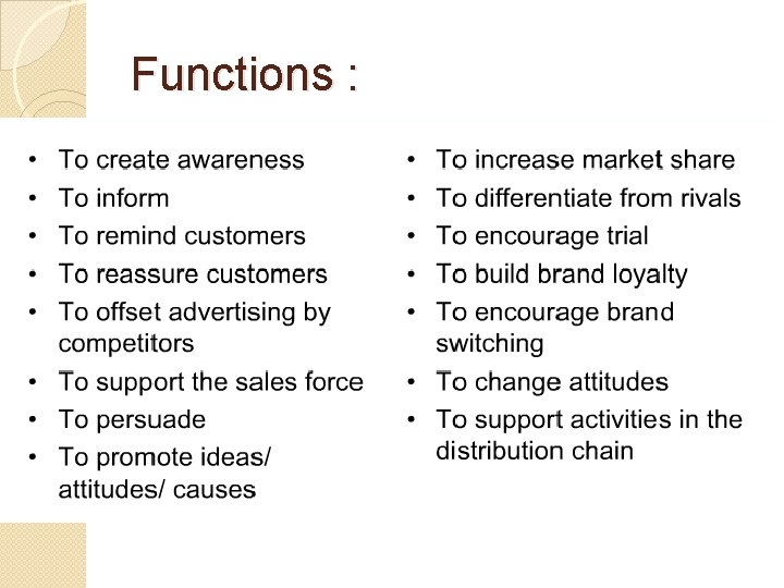 Functions : Functions :