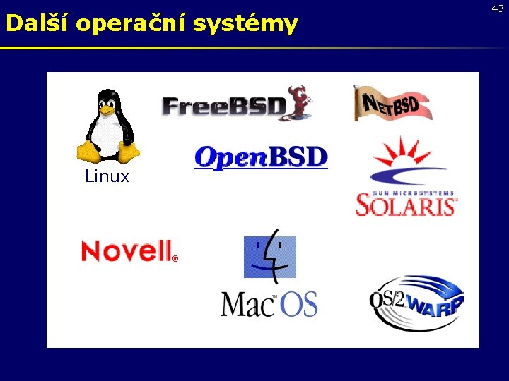 Další operační systémy Linux 43 