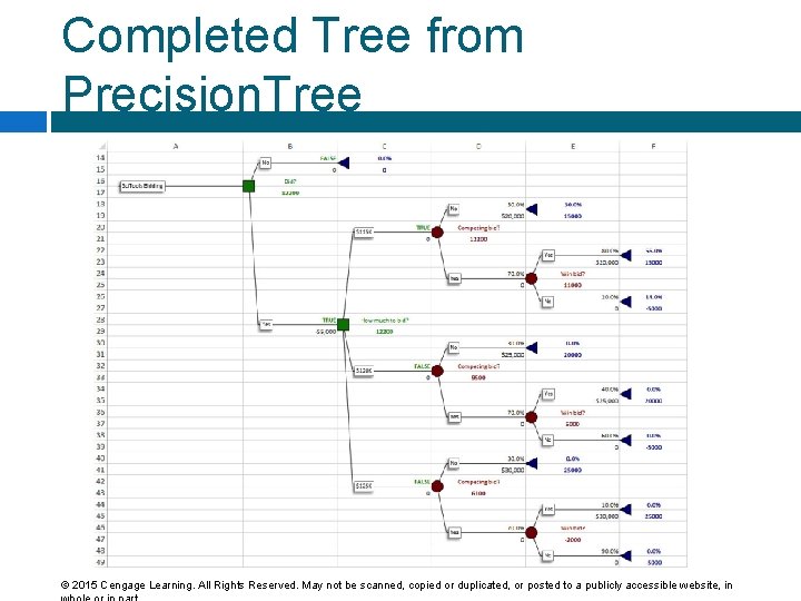 Completed Tree from Precision. Tree © 2015 Cengage Learning. All Rights Reserved. May not