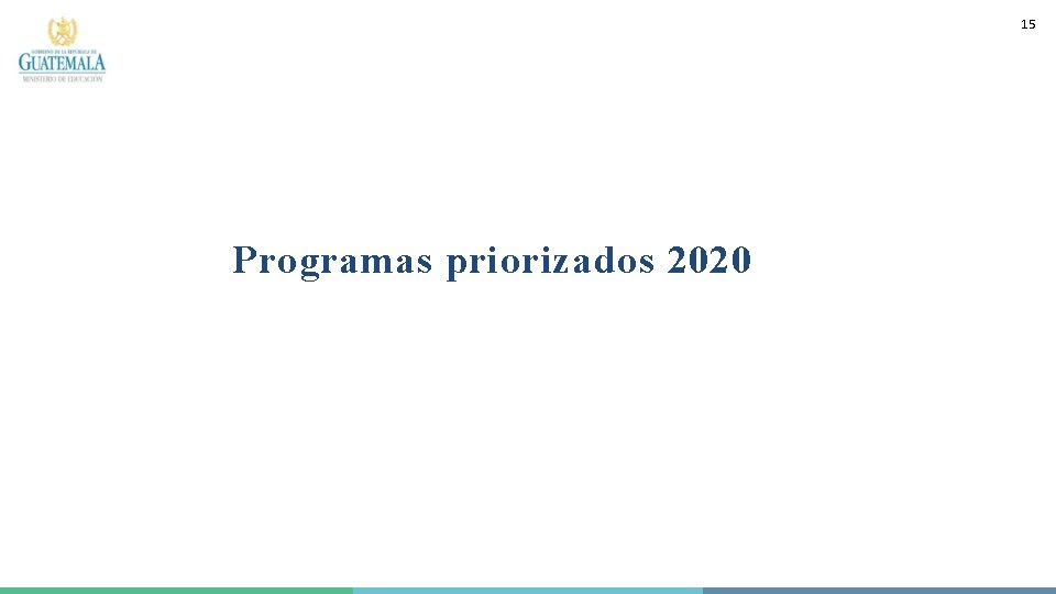 15 Programas priorizados 2020 