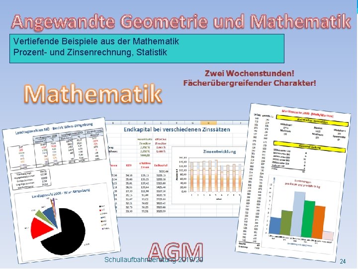 Vertiefende Beispiele aus der Mathematik Prozent- und Zinsenrechnung, Statistik 02/11/15 Schullaufbahnberatung 2019/20 2424 