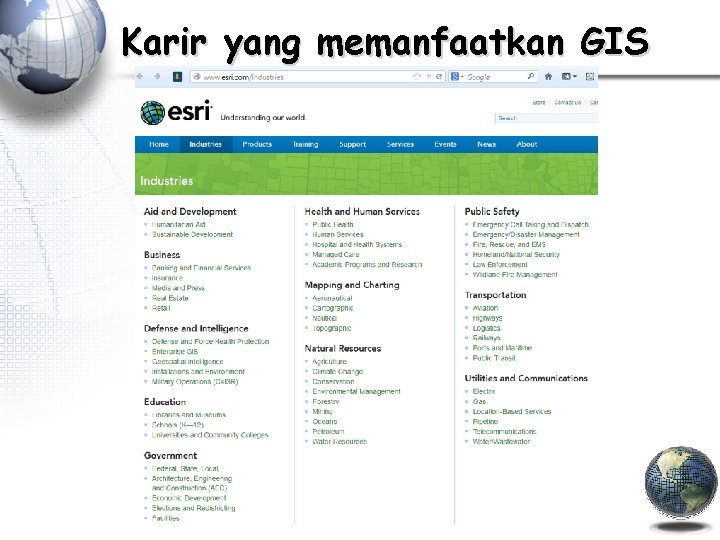 Karir yang memanfaatkan GIS 