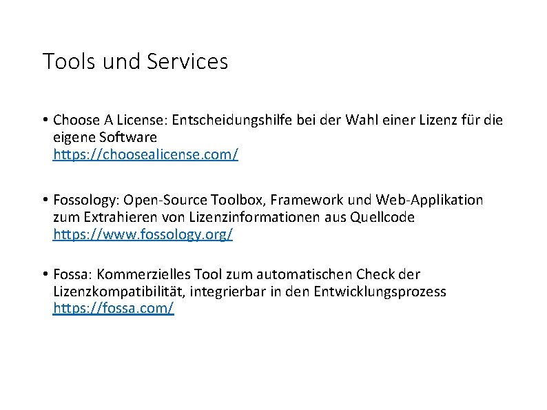 Tools und Services • Choose A License: Entscheidungshilfe bei der Wahl einer Lizenz für