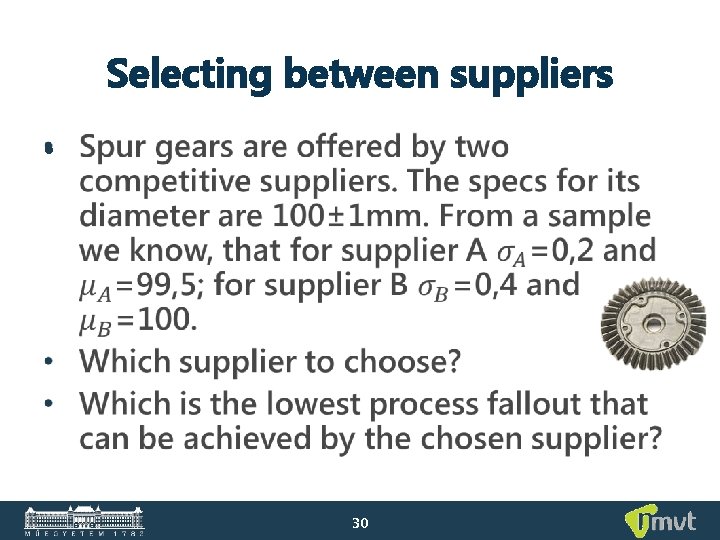 Selecting between suppliers • 30 