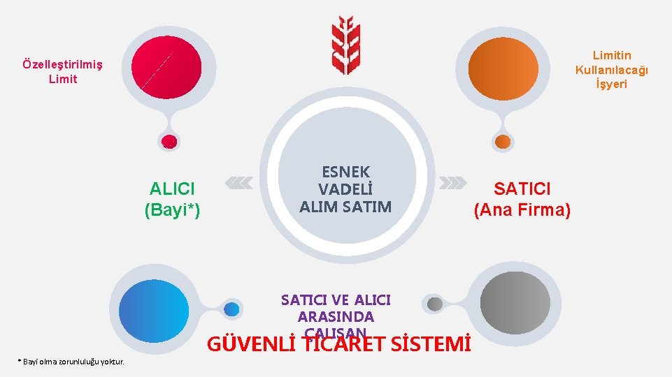 Limitin Kullanılacağı İşyeri Özelleştirilmiş Limit ALICI (Bayi*) ESNEK VADELİ ALIM SATICI VE ALICI ARASINDA