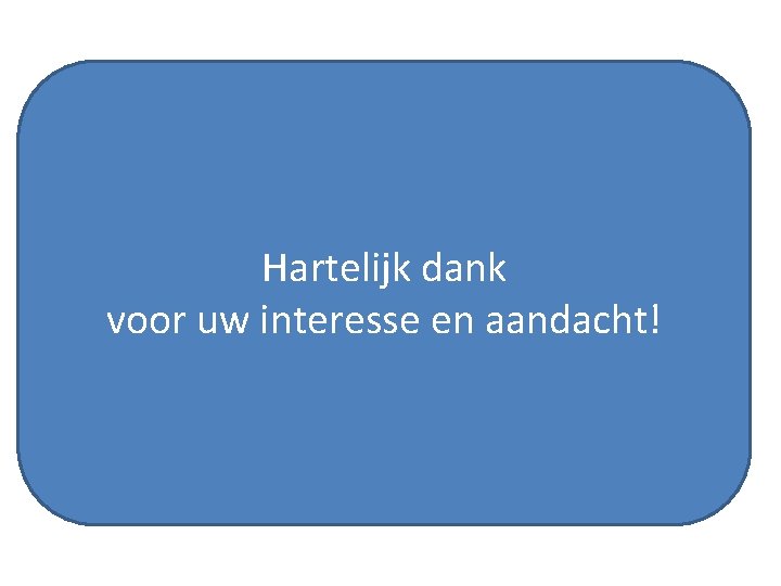 Hartelijk dank voor uw interesse en aandacht! 