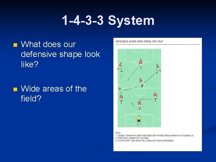1 -4 -3 -3 System n What does our defensive shape look like? n
