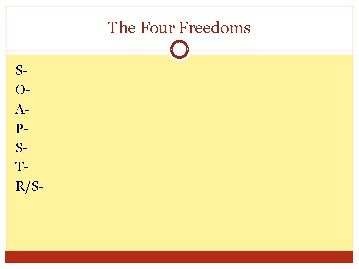 The Four Freedoms S- O- A- P- S- T- R/S- 
