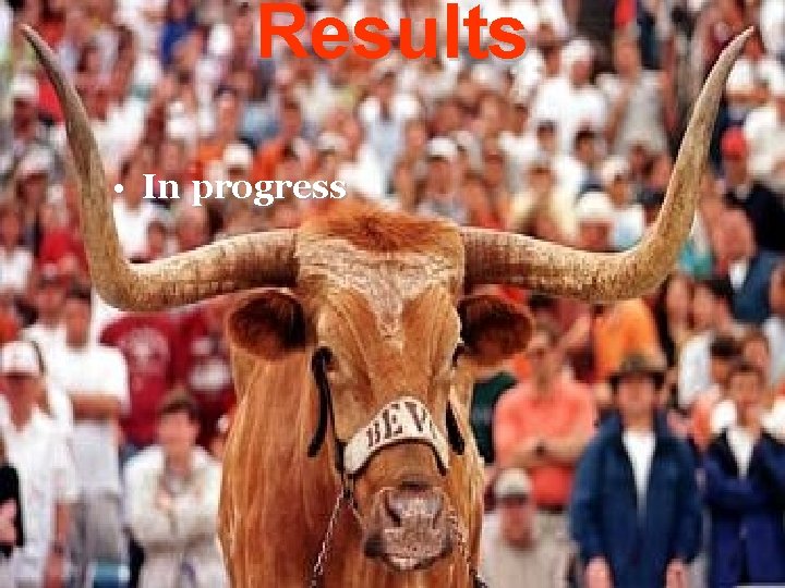 Results • In progress 