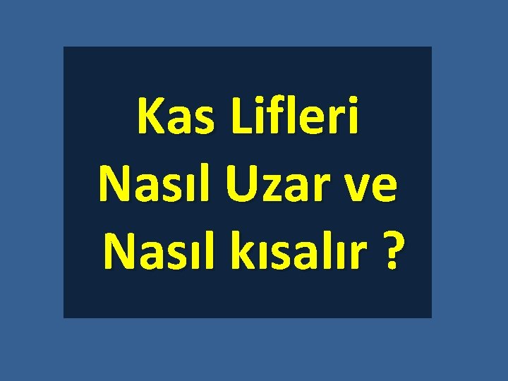 Kas Lifleri Nasıl Uzar ve Nasıl kısalır ? 