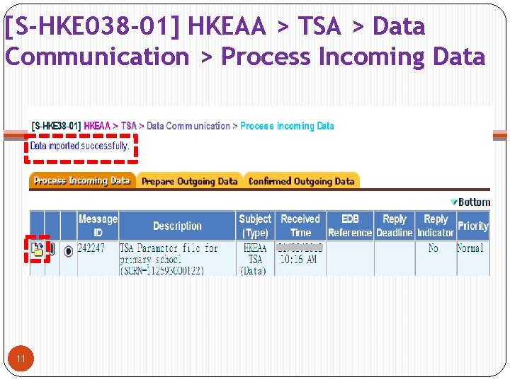 [S-HKE 038 -01] HKEAA > TSA > Data Communication > Process Incoming Data 11