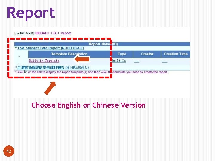 Report Choose English or Chinese Version 42 