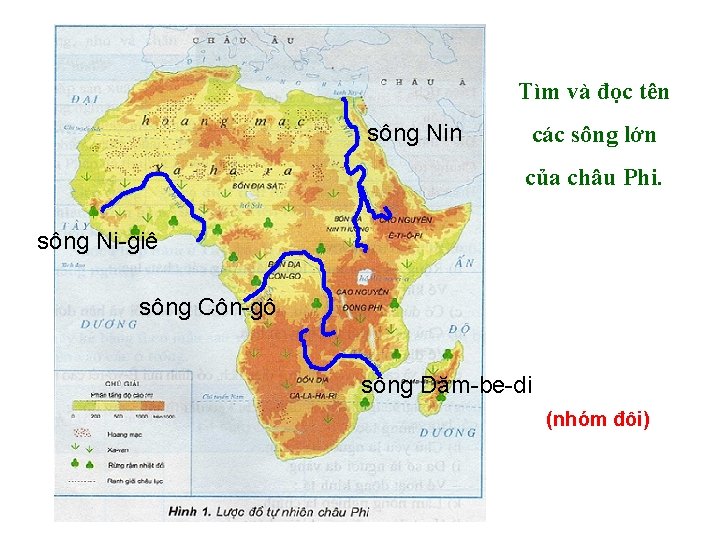 Tìm và đọc tên sông Nin các sông lớn của châu Phi. sông Ni-giê
