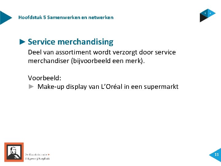 Hoofdstuk 5 Samenwerken en netwerken ► Service merchandising Deel van assortiment wordt verzorgt door