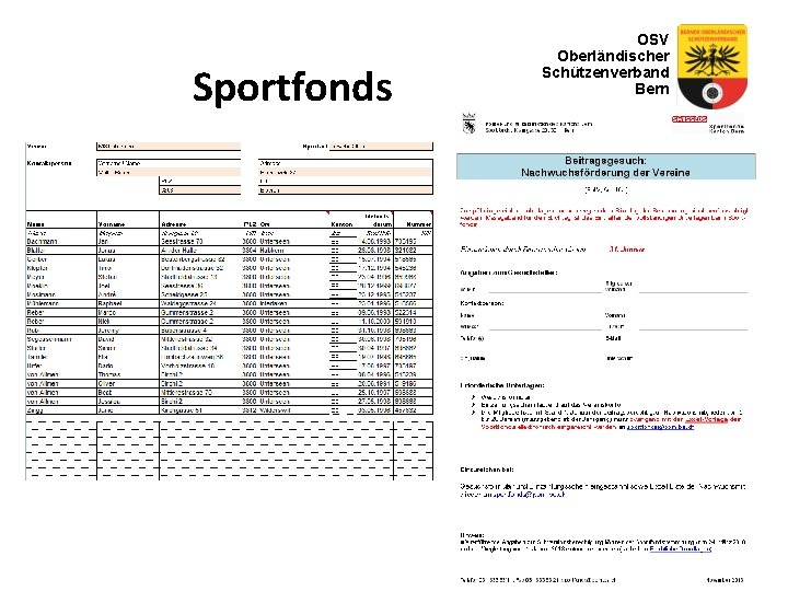 Sportfonds OSV Oberländischer Schützenverband Bern 