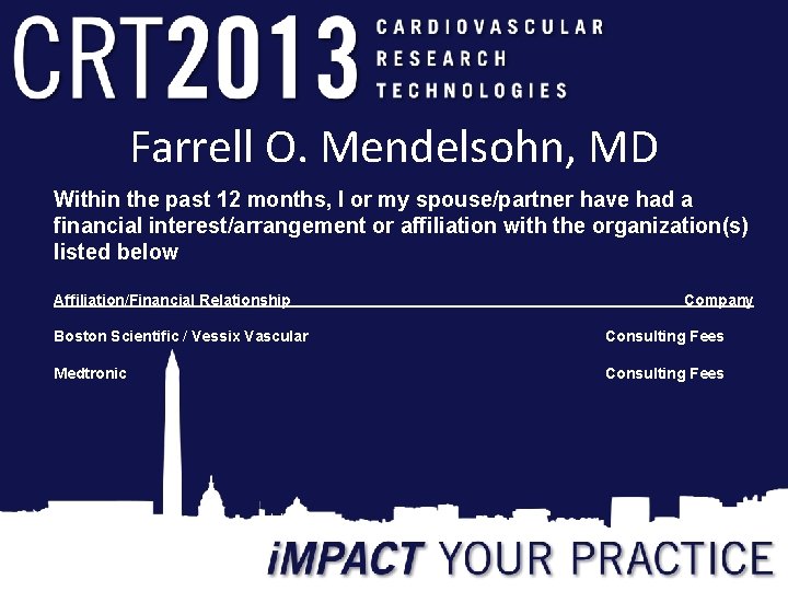 Farrell O. Mendelsohn, MD Within the past 12 months, I or my spouse/partner have