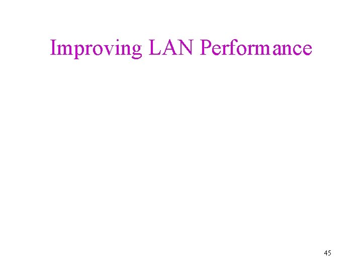 Improving LAN Performance 45 