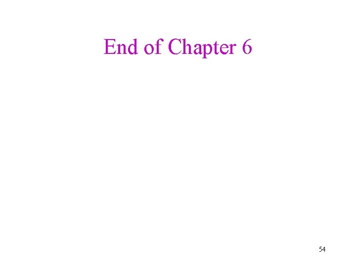 End of Chapter 6 54 