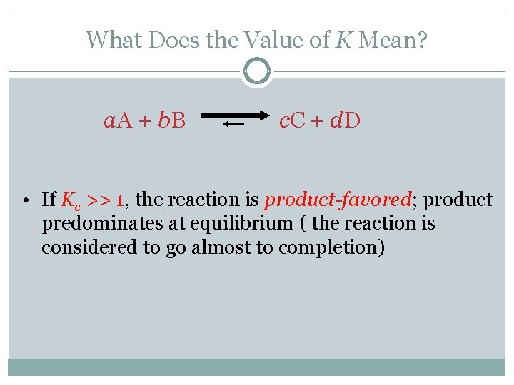 What Does the Value of K Mean? a. A + b. B c. C