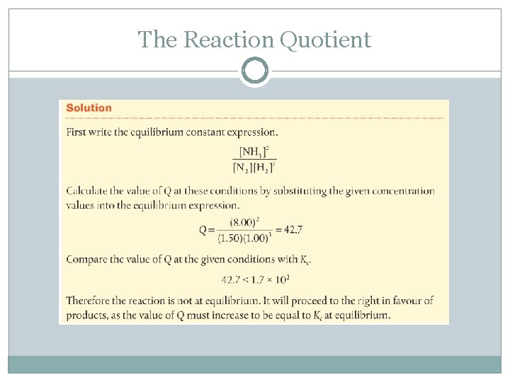 The Reaction Quotient 
