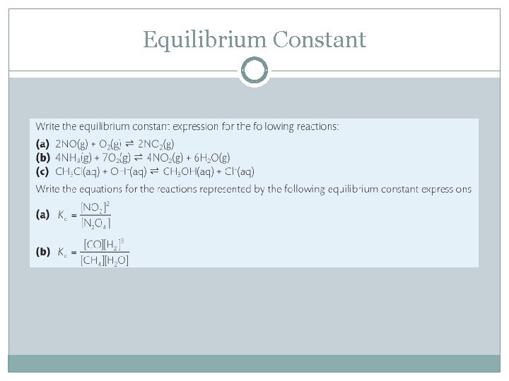 Equilibrium Constant 