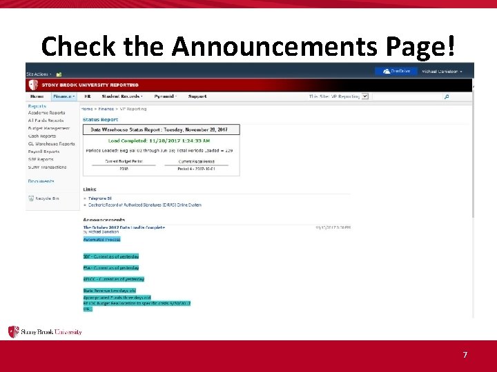 Check the Announcements Page! 7 