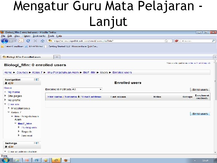 Mengatur Guru Mata Pelajaran Lanjut 