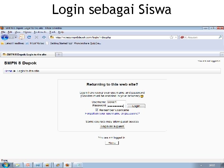 Login sebagai Siswa 