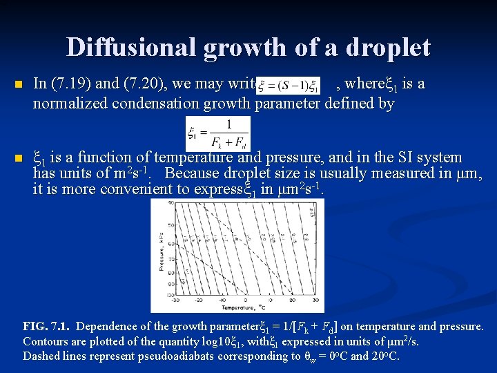 Diffusional growth of a droplet n In (7. 19) and (7. 20), we may