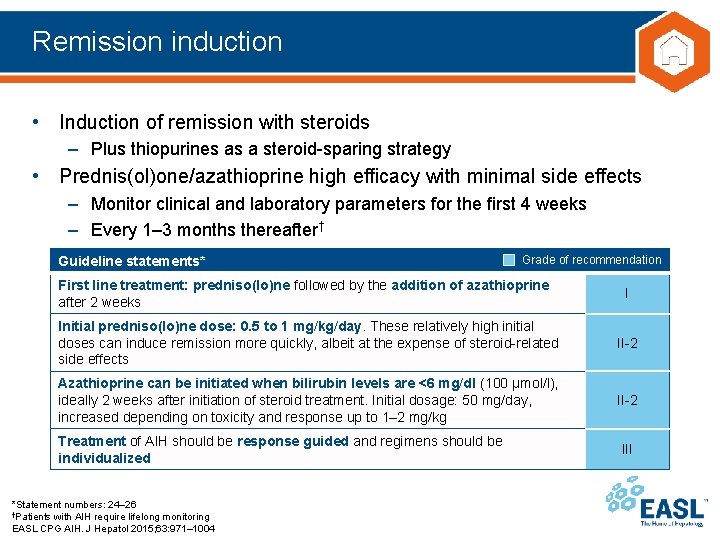 Remission induction • Induction of remission with steroids – Plus thiopurines as a steroid-sparing