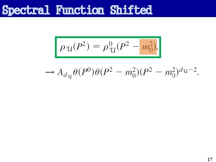 Spectral Function Shifted 17 