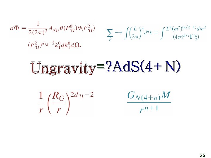 =? Ad. S(4+N) Ungravity= 26 