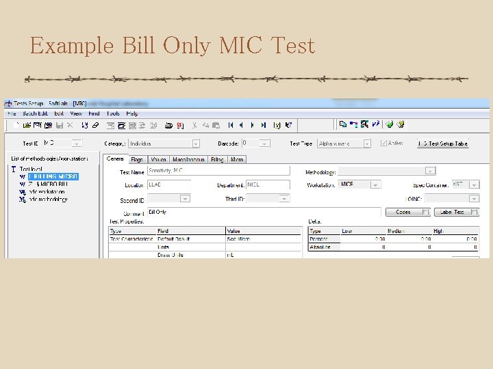 Example Bill Only MIC Test 