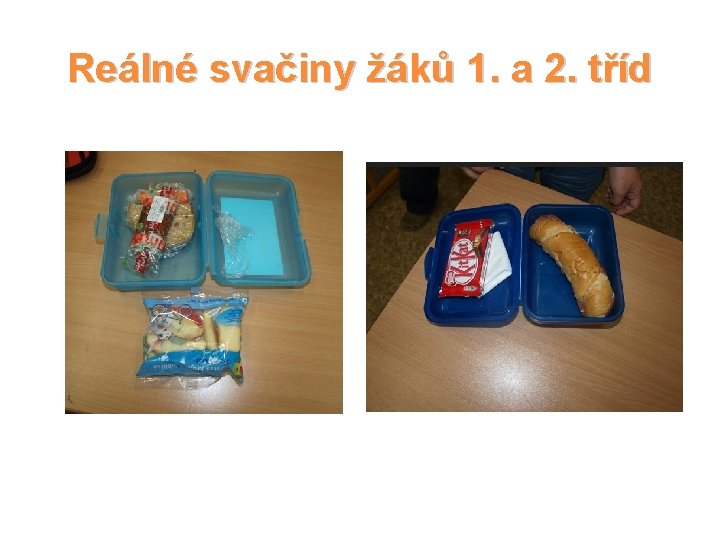 Reálné svačiny žáků 1. a 2. tříd 