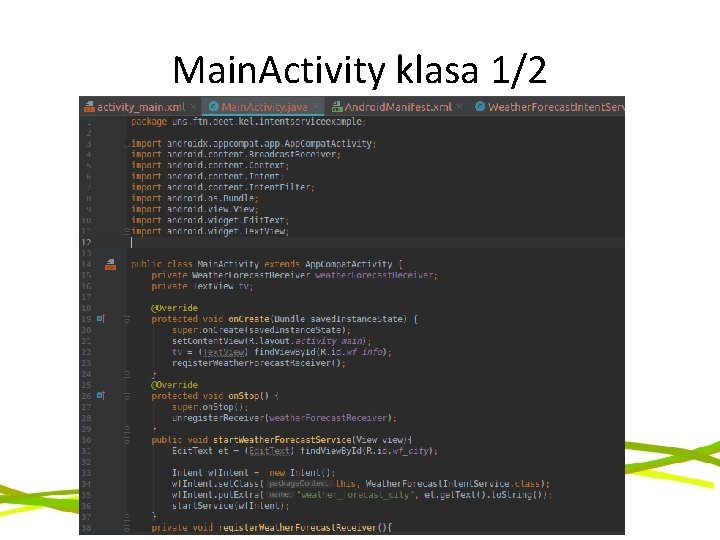 Main. Activity klasa 1/2 