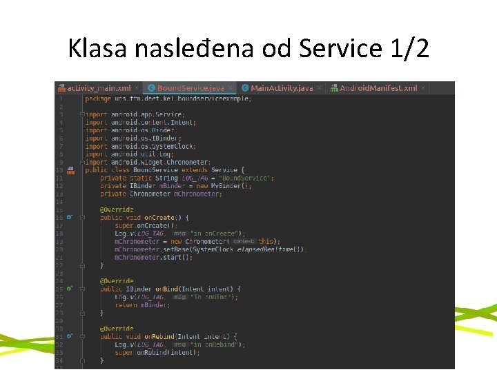 Klasa nasleđena od Service 1/2 