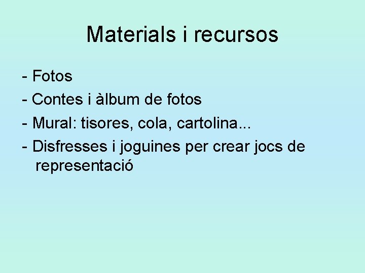 Materials i recursos - Fotos - Contes i àlbum de fotos - Mural: tisores,