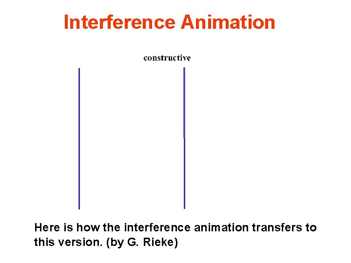 Interference Animation Here is how the interference animation transfers to this version. (by G.