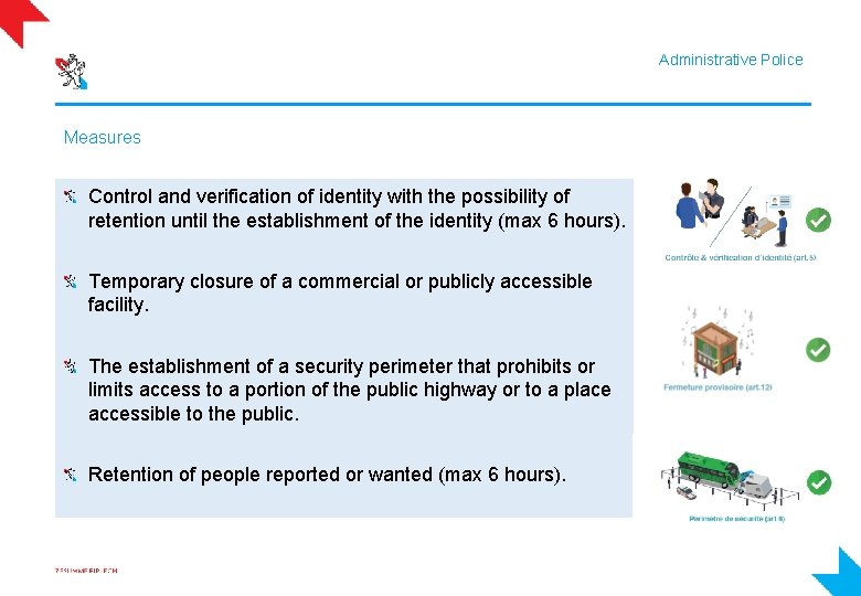 Administrative Police Measures Control and verification of identity with the possibility of retention until