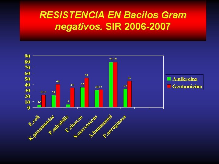 RESISTENCIA EN Bacilos Gram negativos. SIR 2006 -2007 