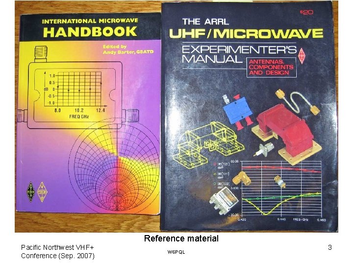 Reference material Pacific Northwest VHF+ Conference (Sep. 2007) W 6 PQL 3 