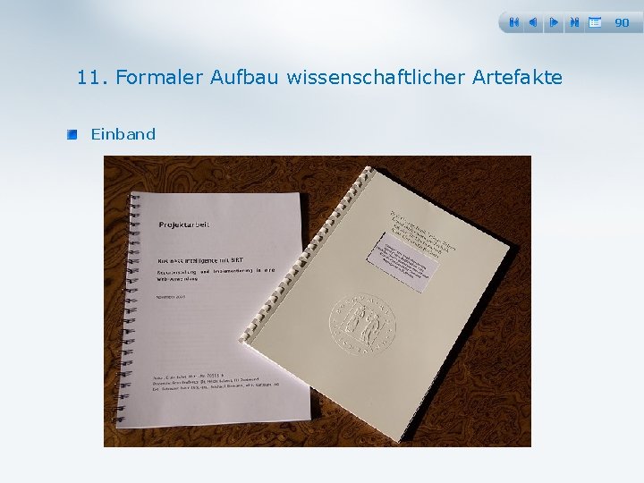 90 11. Formaler Aufbau wissenschaftlicher Artefakte Einband 