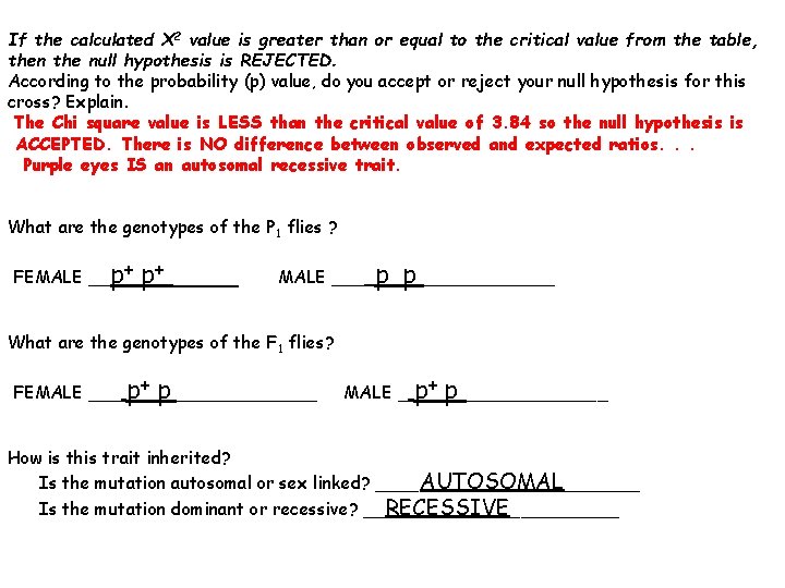 If the calculated X 2 value is greater than or equal to the critical