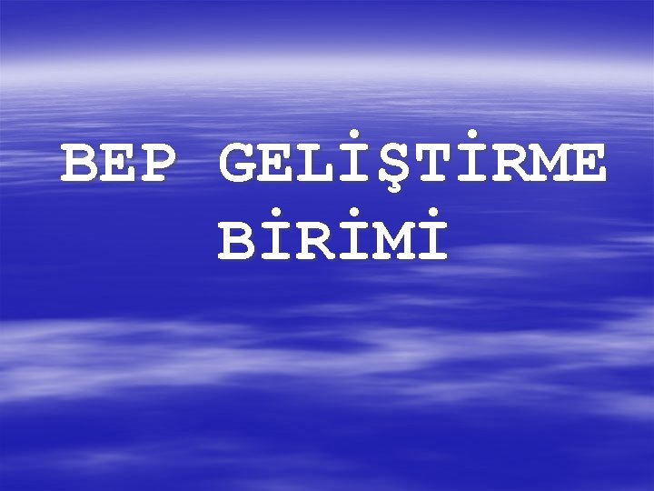 BEP GELİŞTİRME BİRİMİ 